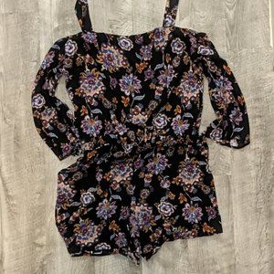 Apt 9 Ladies Cold Shoulder Floral Print Shorts Romper Size L
